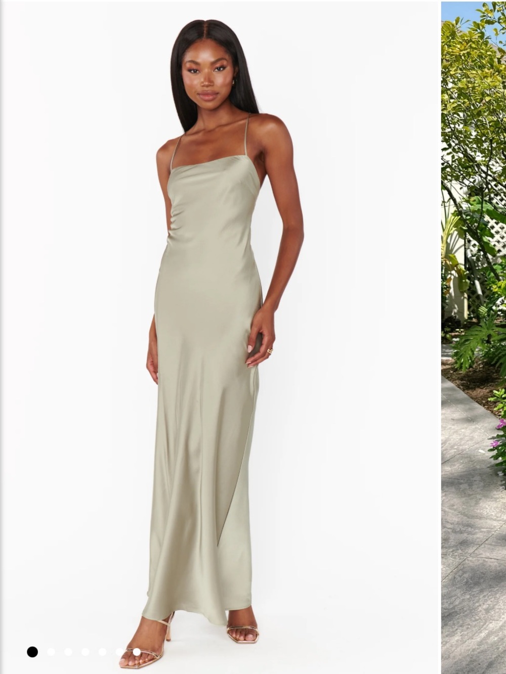 Dani Slip Dress in Moss Green Luxe Satin